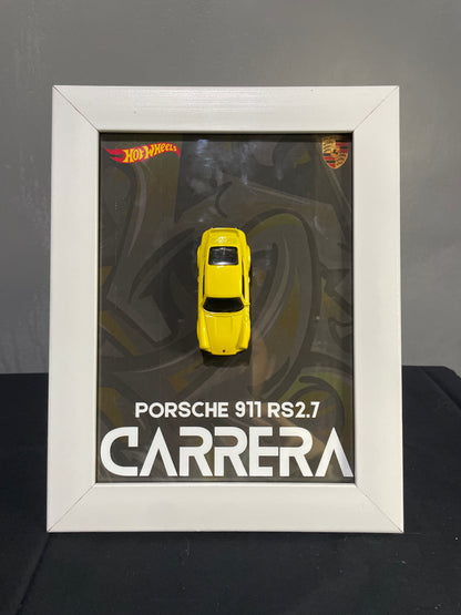 Porsche Carrera RS 2.7 - Hot Wheels | 3D Diecast Frame | Cars Wall Art