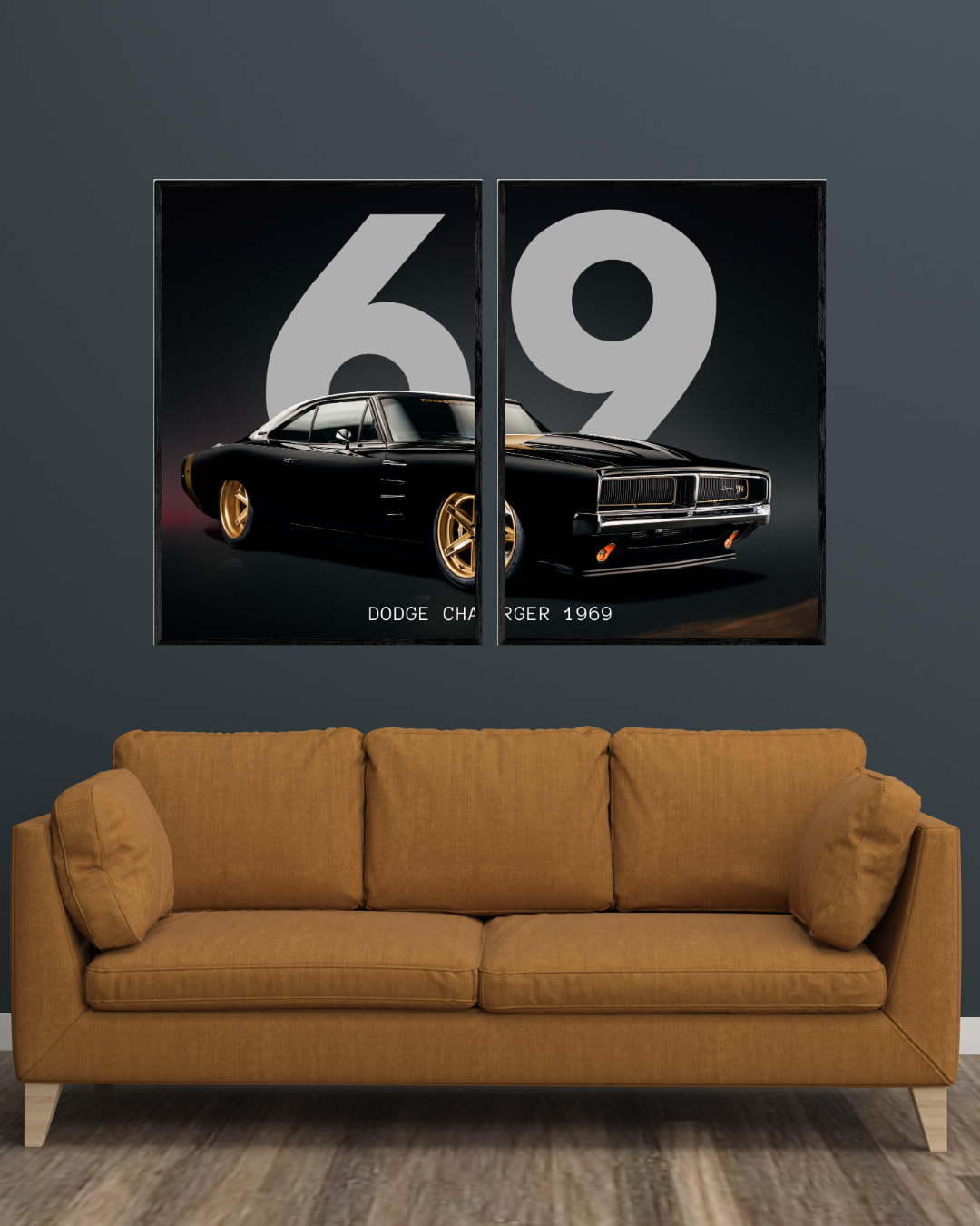 Dodge Charger 1969 | 2 - Panel Wall Art | Cars Wall Art
