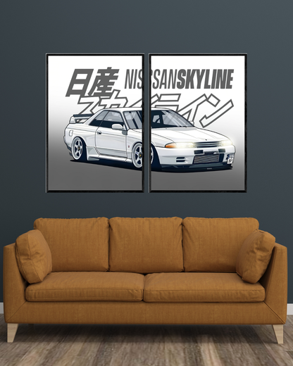 Skyline GT-R R34 | 2 - Panel Wall Art | Cars Wall Art