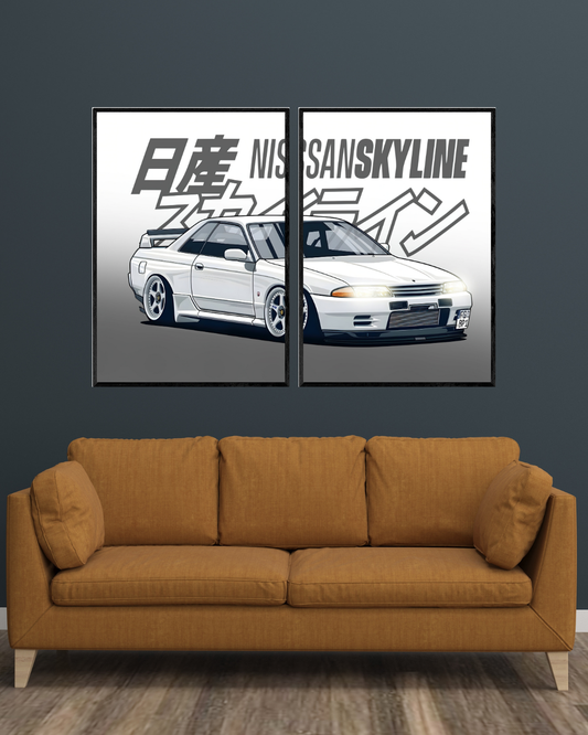 Skyline GT-R R34 | 2 - Panel Wall Art | Cars Wall Art