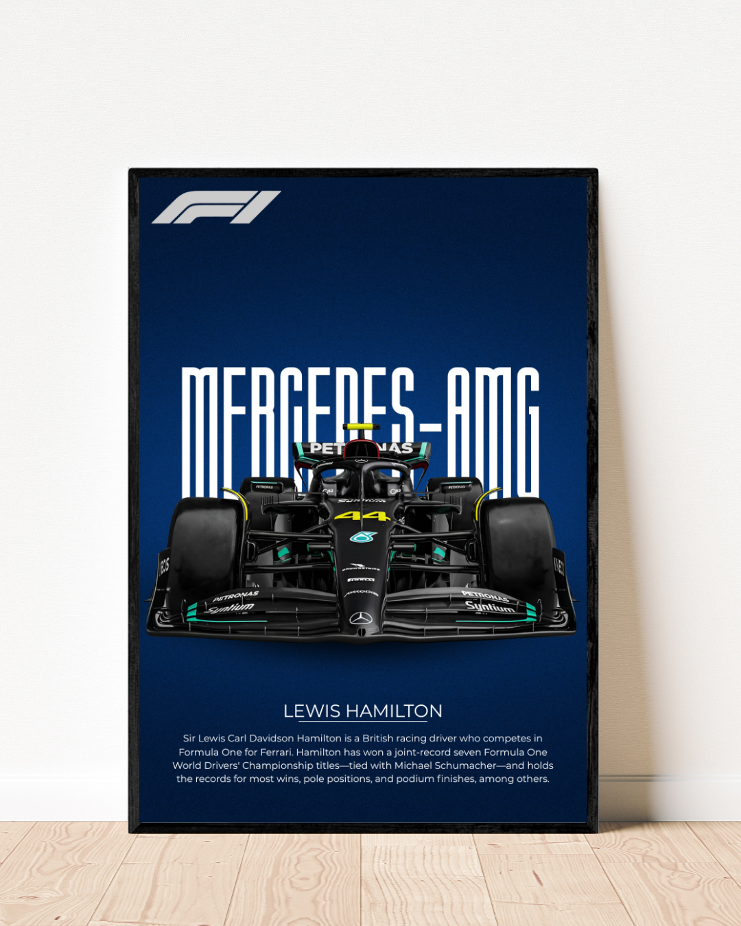 Lewis Hamilton Frame | With Specs | Cars Wall Art