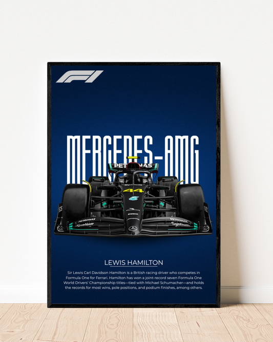 Lewis Hamilton Frame | With Specs | Cars Wall Art