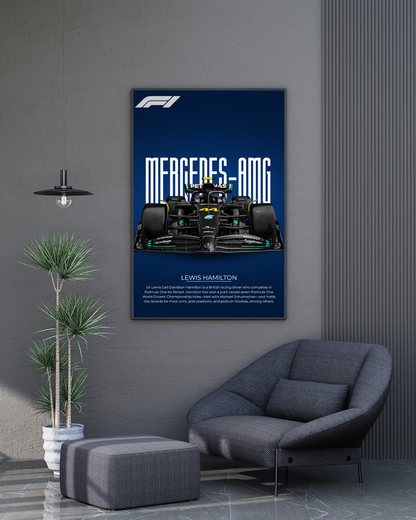 Lewis Hamilton Frame | With Specs | Cars Wall Art
