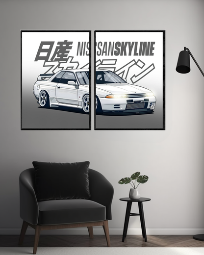 Skyline GT-R R34 | 2 - Panel Wall Art | Cars Wall Art