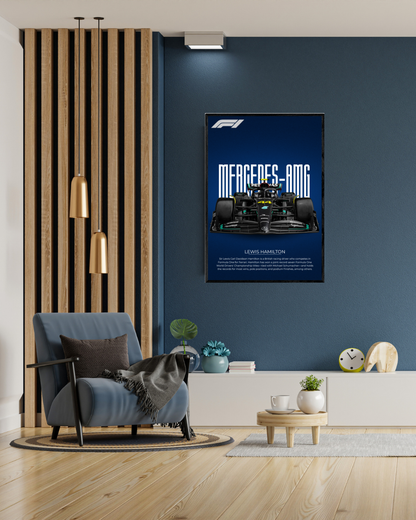 Lewis Hamilton Frame | With Specs | Cars Wall Art