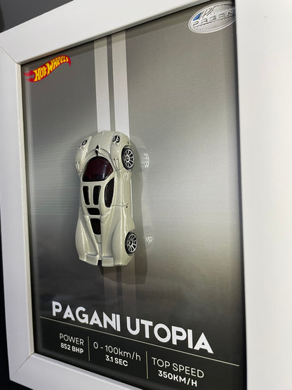 Pagani Utopia - Hot Wheels | 3D Diecast Frame | Cars Wall Art