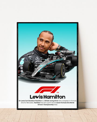 Lewis Hamilton Frame | With Specs | Cars Wall Art