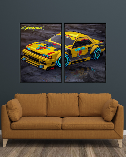 Cyberpunk Car  | 2 - Panel Wall Art | Cars Wall Art