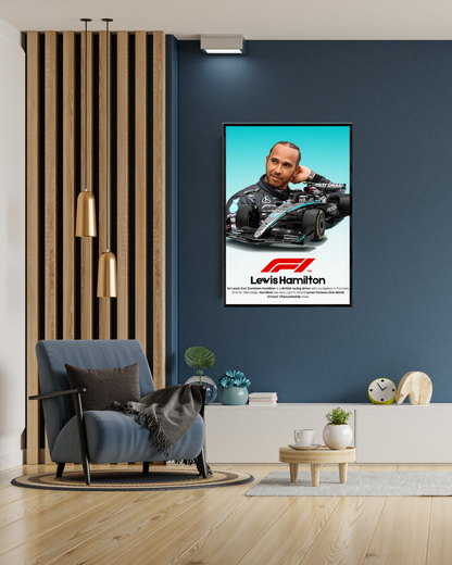 Lewis Hamilton Frame | With Specs | Cars Wall Art