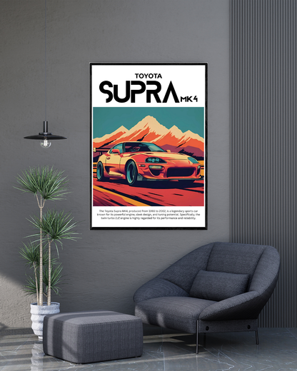 Toyota Supra MK4 | With Specs | Cars Wall Art