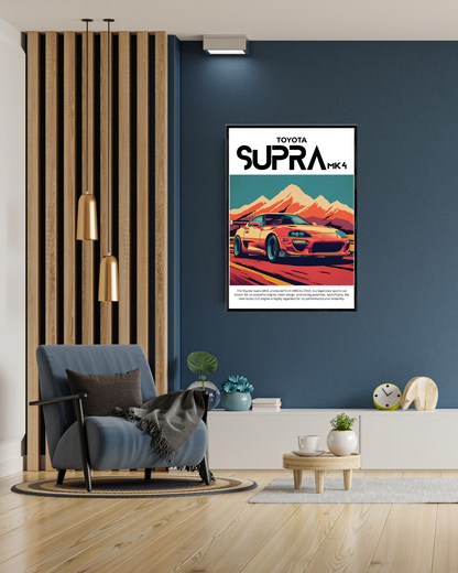 Toyota Supra MK4 | With Specs | Cars Wall Art