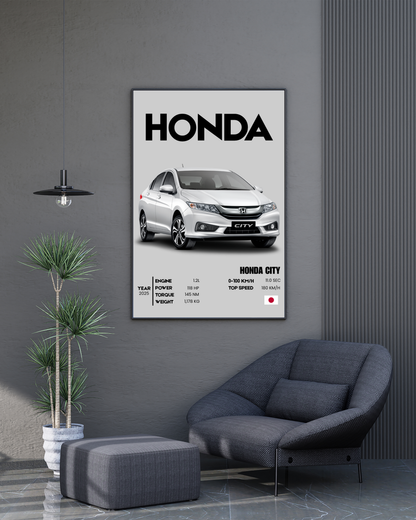 Honda City | With Specs | Cars Wall Art