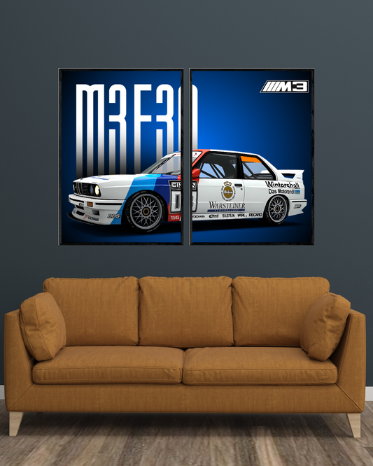 BMW M3 E30 | 2 - Panel Wall Art | Cars Wall Art