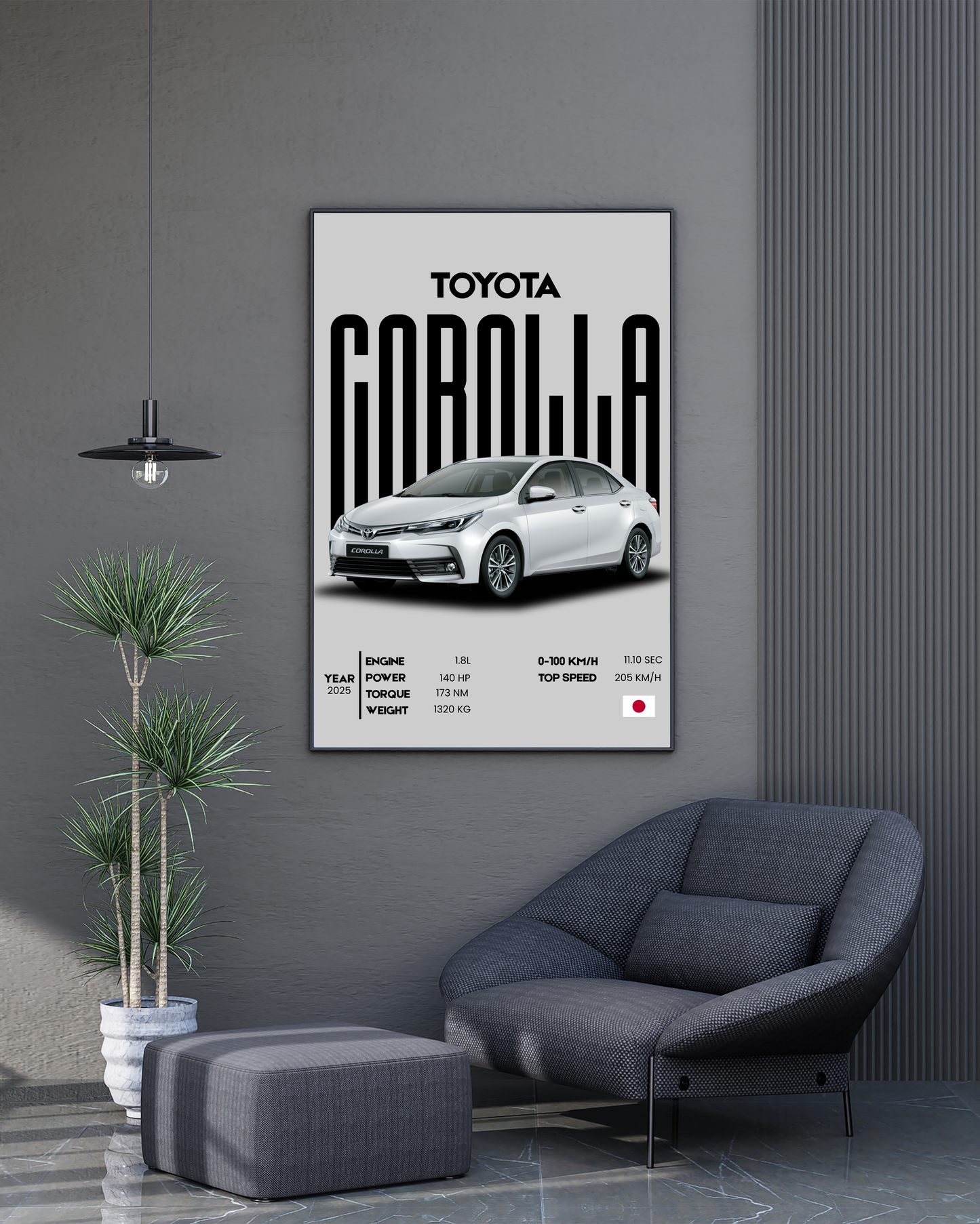 Toyota Corolla | With Specs | Cars Wall Art