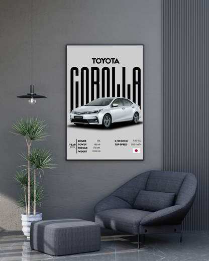 Toyota Corolla | With Specs | Cars Wall Art