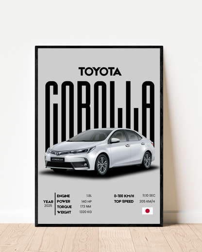 Toyota Corolla | With Specs | Cars Wall Art