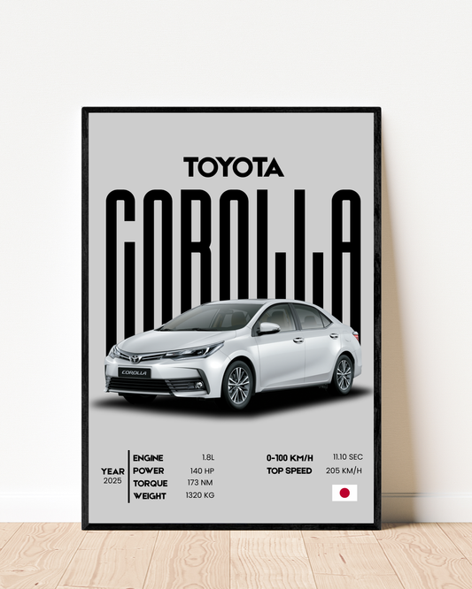 Toyota Corolla | With Specs | Cars Wall Art