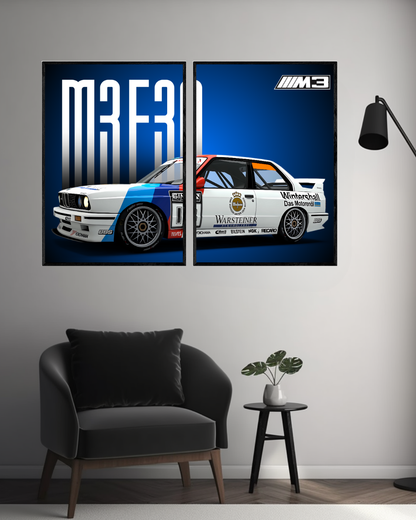 BMW M3 E30 | 2 - Panel Wall Art | Cars Wall Art