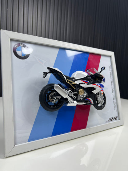 BMW S1000 RR | Bike Scale 1:12 | 3D Diecast Frame | Bikes Wall Art