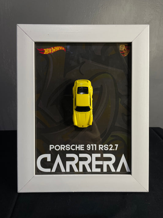 Porsche Carrera RS 2.7 - Hot Wheels | 3D Diecast Frame | Cars Wall Art