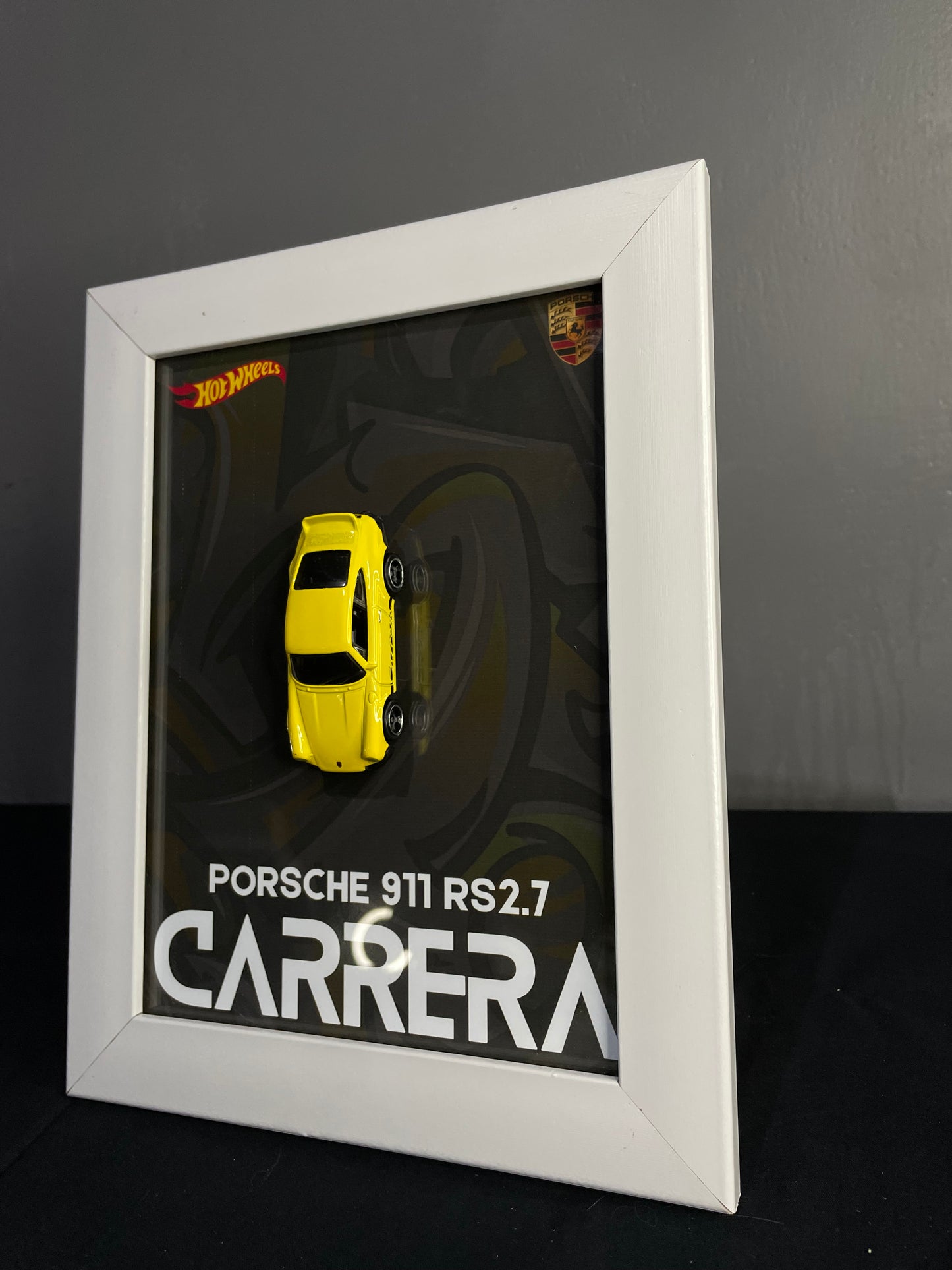 Porsche Carrera RS 2.7 - Hot Wheels | 3D Diecast Frame | Cars Wall Art