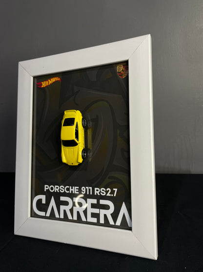 Porsche Carrera RS 2.7 - Hot Wheels | 3D Diecast Frame | Cars Wall Art