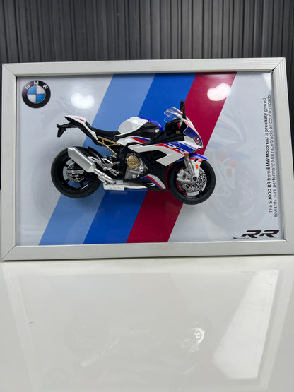 BMW S1000 RR | Bike Scale 1:12 | 3D Diecast Frame | Bikes Wall Art