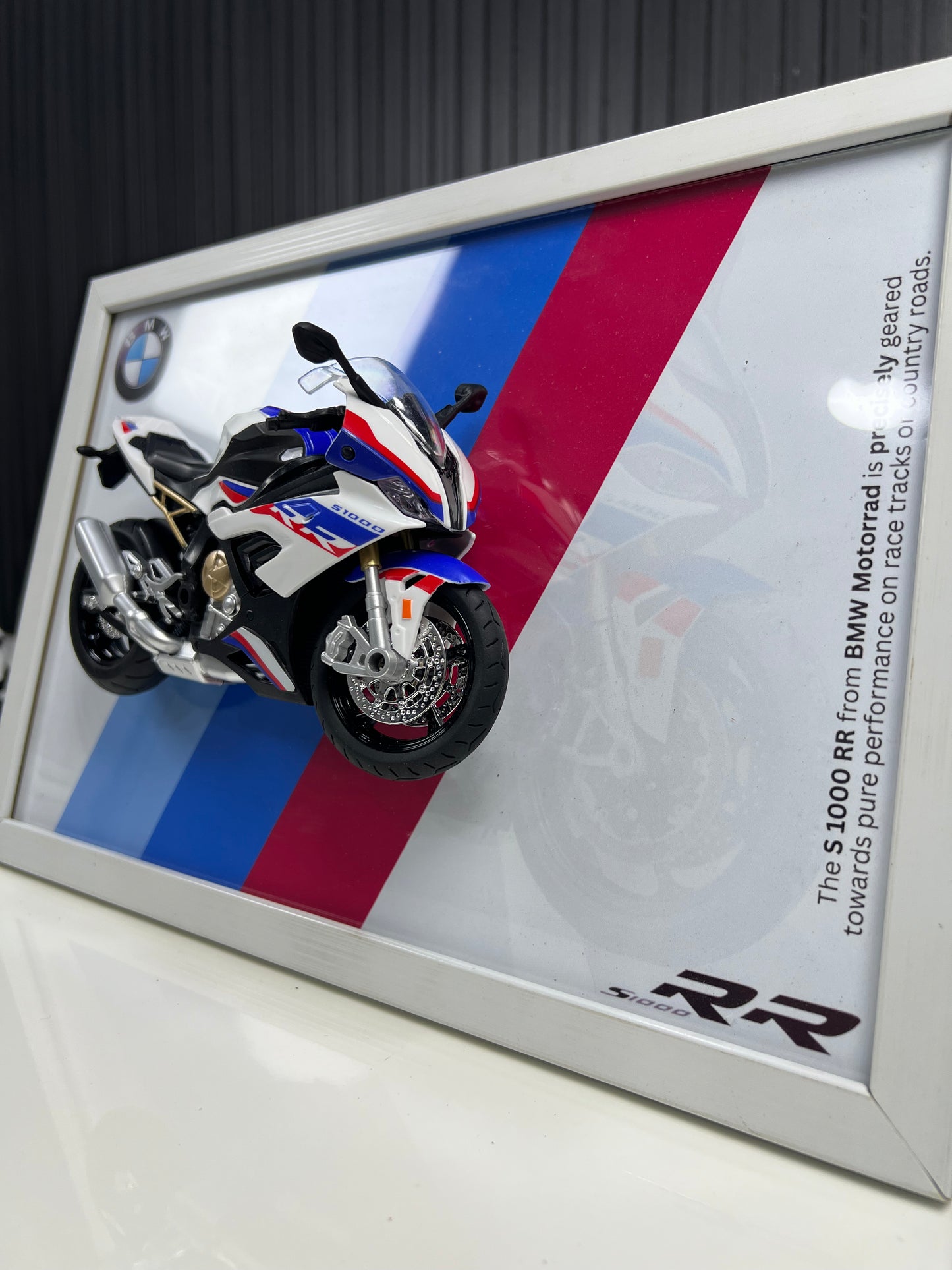 BMW S1000 RR | Bike Scale 1:12 | 3D Diecast Frame | Bikes Wall Art