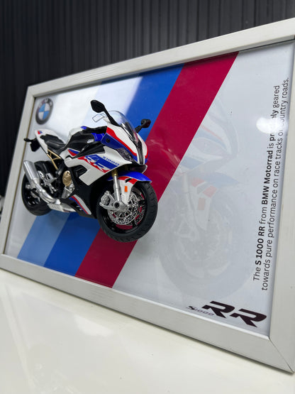 BMW S1000 RR | Bike Scale 1:12 | 3D Diecast Frame | Bikes Wall Art