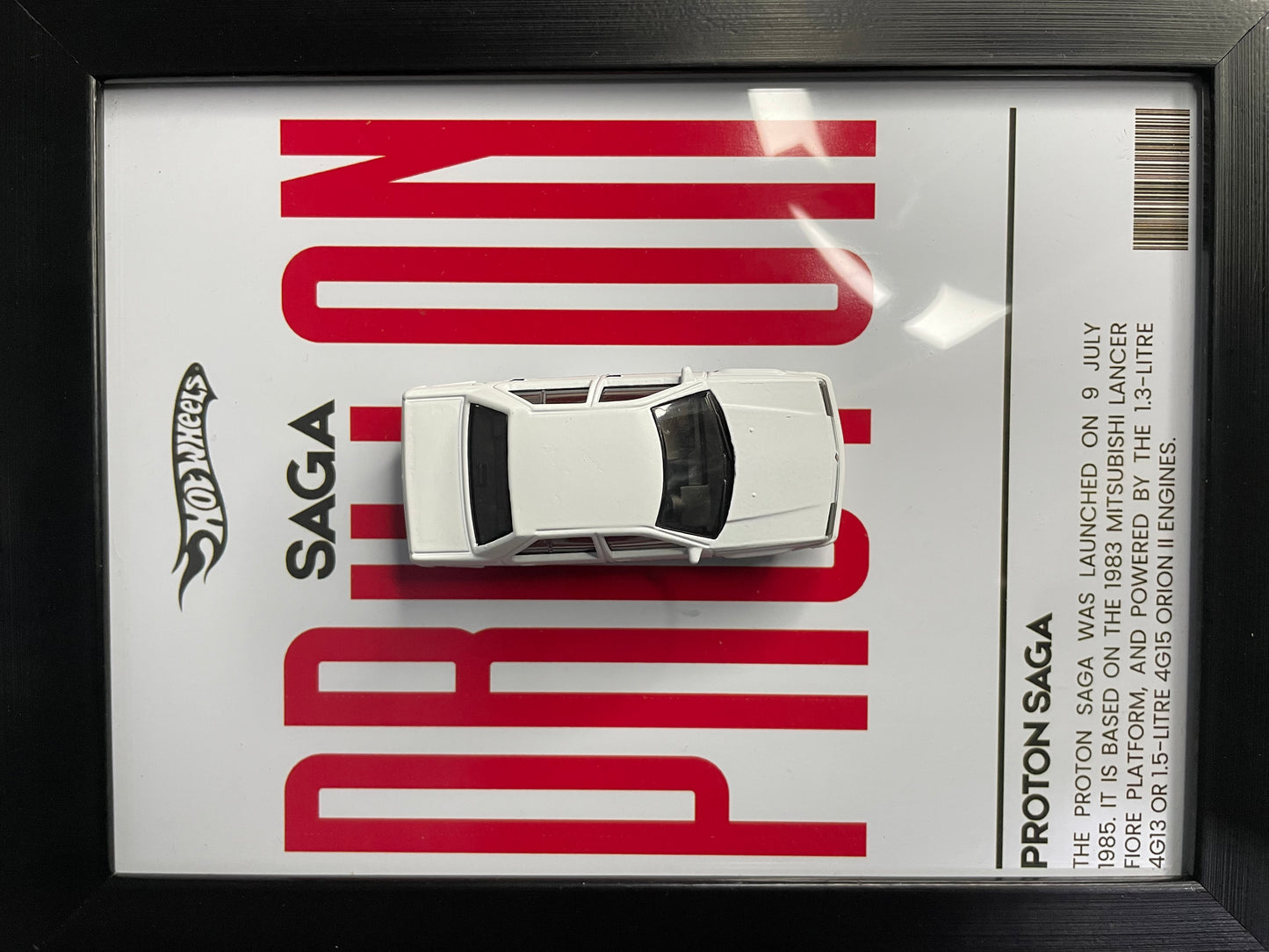 Proton SAGA 1985 - Hot Wheels | 3D Diecast Frame | Cars Wall Art