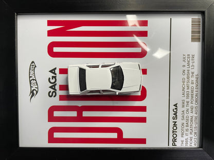 Proton SAGA 1985 - Hot Wheels | 3D Diecast Frame | Cars Wall Art