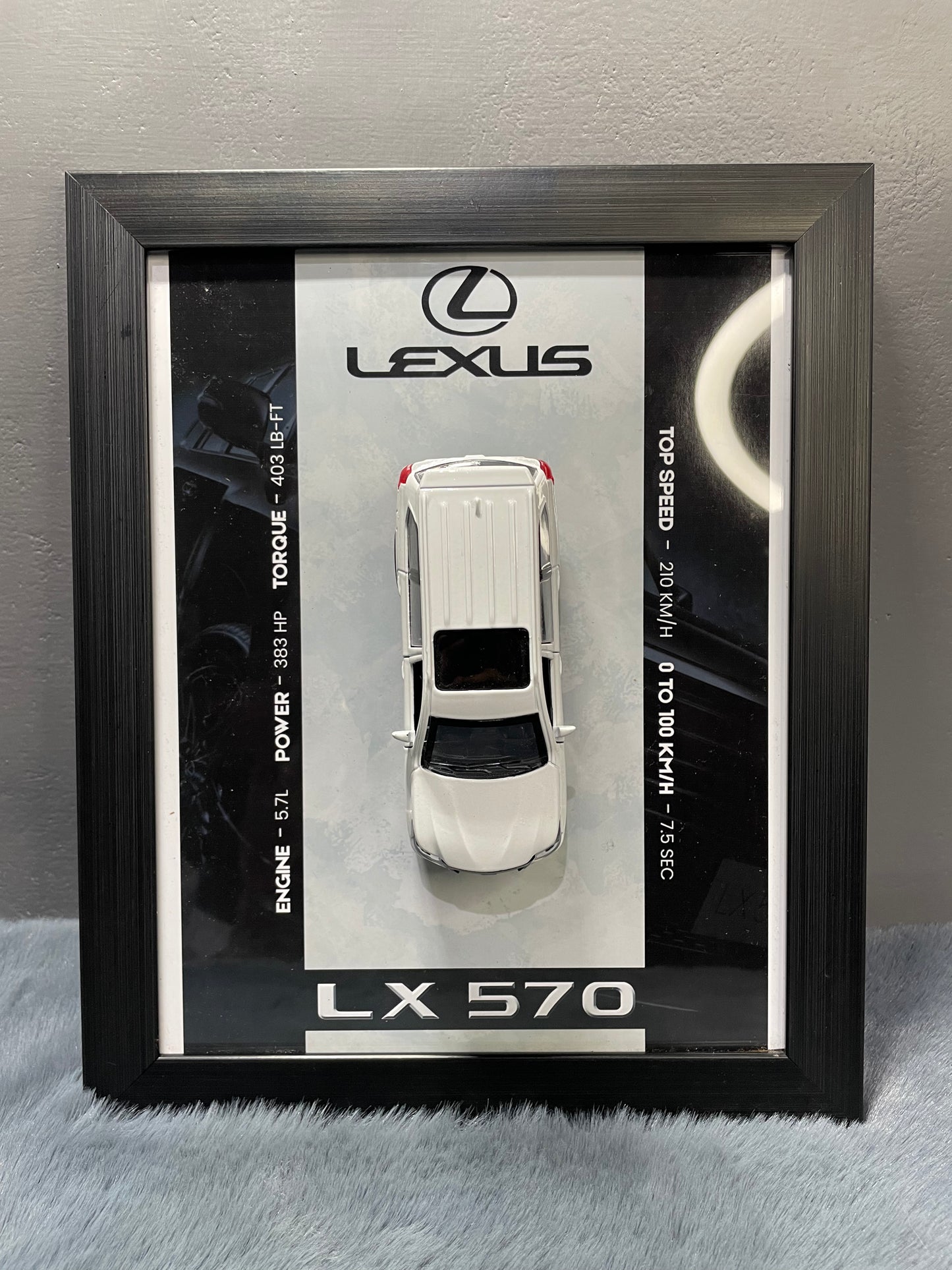 Lexus LX570 | Kinsmart Licensed Model - Car Scale 1:36 | 3D Diecast Frame | Cars Wall Art