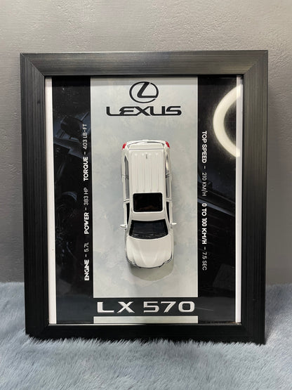Lexus LX570 | Kinsmart Licensed Model - Car Scale 1:36 | 3D Diecast Frame | Cars Wall Art