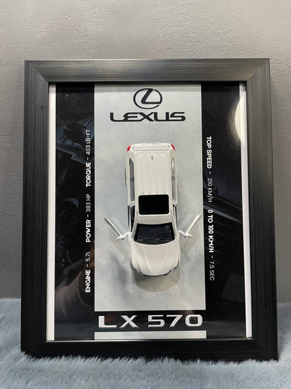 Lexus LX570 | Kinsmart Licensed Model - Car Scale 1:36 | 3D Diecast Frame | Cars Wall Art