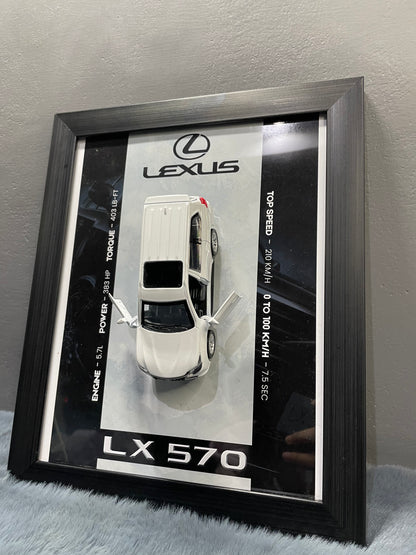 Lexus LX570 | Kinsmart Licensed Model - Car Scale 1:36 | 3D Diecast Frame | Cars Wall Art