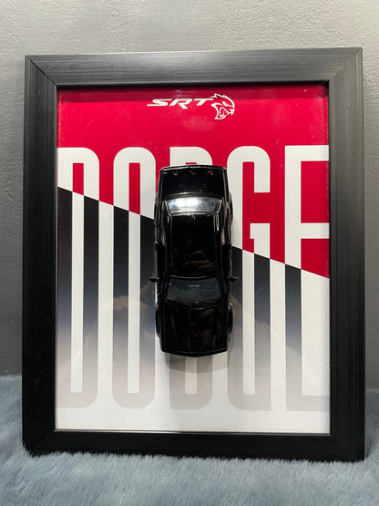 Dodge Challenger SRT | Kinsmart Licensed Model - Car Scale 1:36 | 3D Diecast Frame | Cars Wall Art