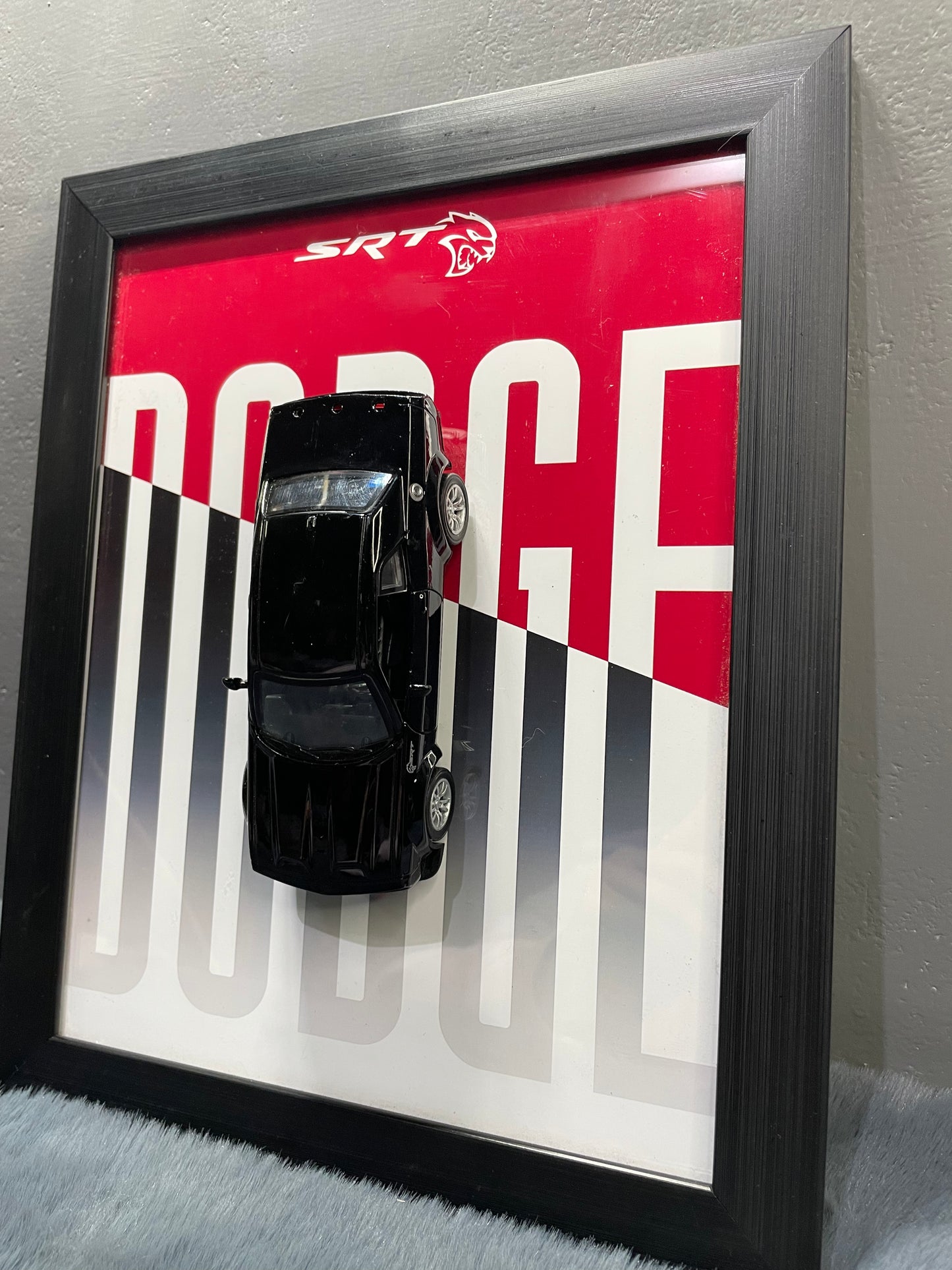 Dodge Challenger SRT | Kinsmart Licensed Model - Car Scale 1:36 | 3D Diecast Frame | Cars Wall Art