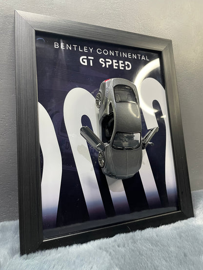 Bentley Continental GT Speed | Kinsmart Licensed Model - Car Scale 1:36 | 3D Diecast Frame | Cars Wall Art