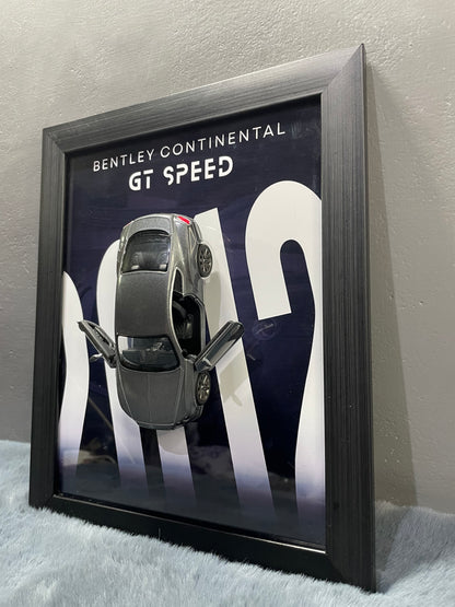 Bentley Continental GT Speed | Kinsmart Licensed Model - Car Scale 1:36 | 3D Diecast Frame | Cars Wall Art