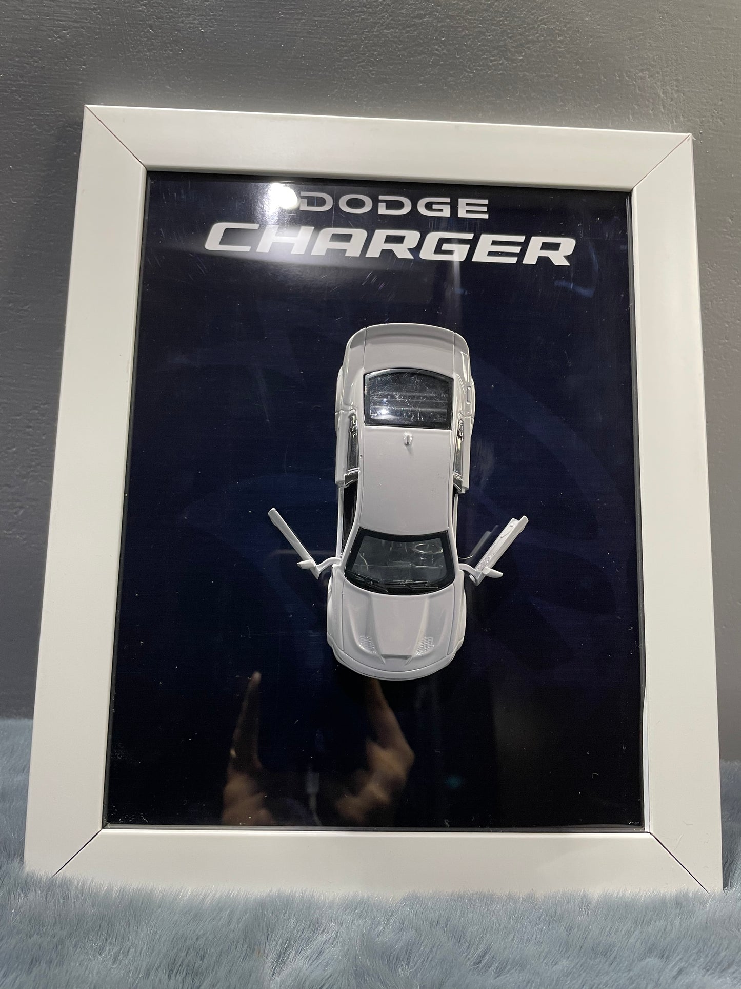Dodge Charger SRT Hellcat | Kinsmart Licensed Model - Car Scale 1:36 | 3D Diecast Frame | Cars Wall Art