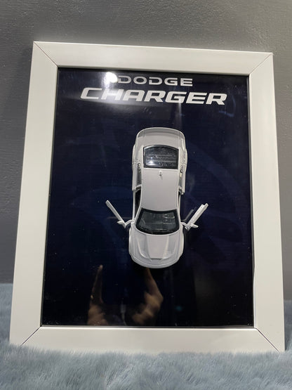 Dodge Charger SRT Hellcat | Kinsmart Licensed Model - Car Scale 1:36 | 3D Diecast Frame | Cars Wall Art