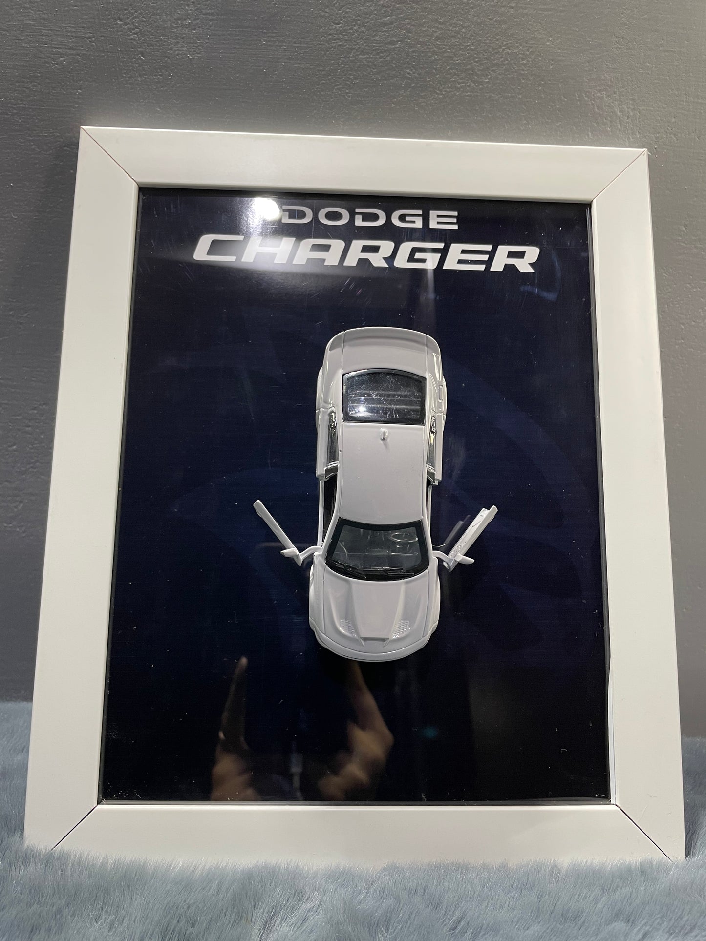 Dodge Charger SRT Hellcat | Kinsmart Licensed Model - Car Scale 1:36 | 3D Diecast Frame | Cars Wall Art