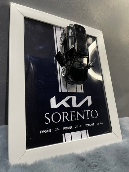 Kia Sorento | Kinsmart Licensed Model - Car Scale 1:36 | 3D Diecast Frame | Cars Wall Art