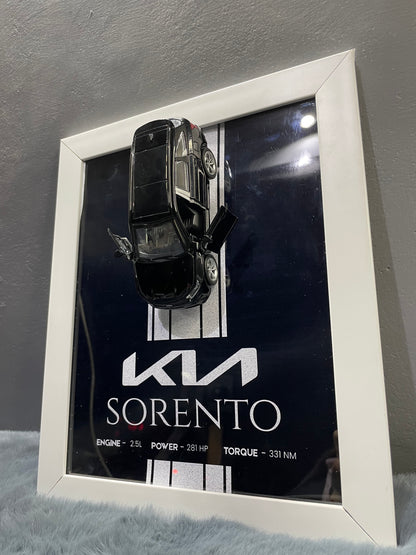 Kia Sorento | Kinsmart Licensed Model - Car Scale 1:36 | 3D Diecast Frame | Cars Wall Art