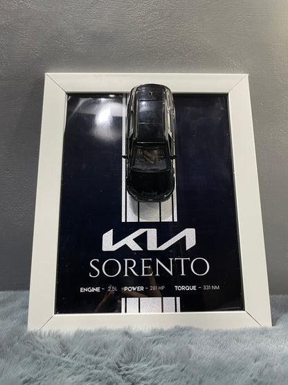 Kia Sorento | Kinsmart Licensed Model - Car Scale 1:36 | 3D Diecast Frame | Cars Wall Art
