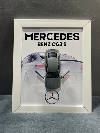 Mercedes C63 S | Kinsmart Official Licensed Model - Car Scale 1:36 | 3D Diecast Frame | Cars Wall Art