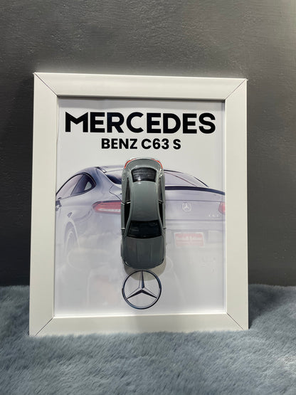 Mercedes C63 S | Kinsmart Official Licensed Model - Car Scale 1:36 | 3D Diecast Frame | Cars Wall Art