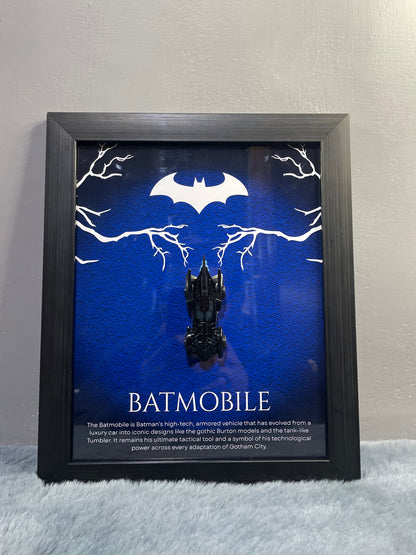 Batmobile Diecast Frame | Hotwheels Frame | Car scale 1:64 | Cars Wall Art