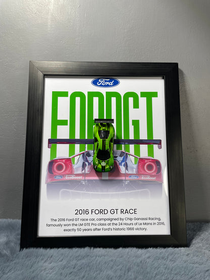 FORD GT Race 2016 | Hotwheels Frame | Car Scale - 1:64 | Cars Wall Art