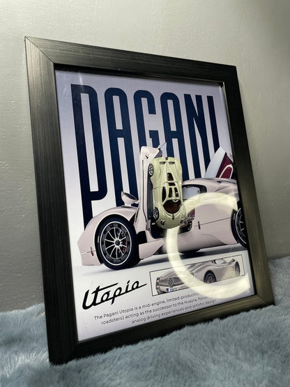 Pagani Utopia | Hotwheels Frame | Car Scale - 1:64 | Cars Wall Art